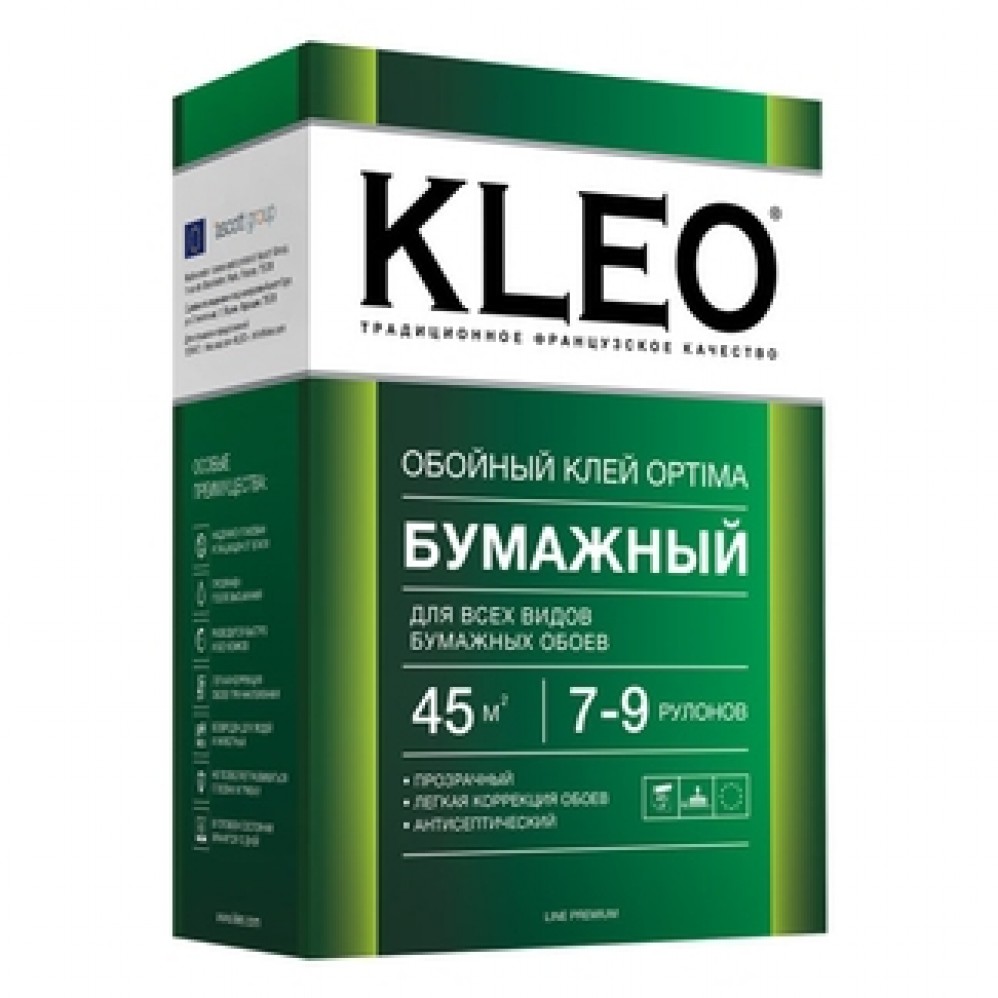 Клей для любых бумажных обоев, сыпучий KLEO Optima 7-9/20